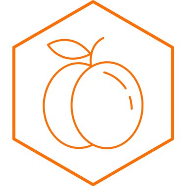 Şeftali ikonu. Vektör İllüstrasyonu