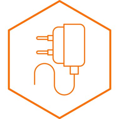 Elektrik fişi vektör satırı simgesi