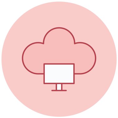 Bulut. Web simgesi basit illüstrasyon