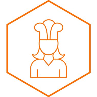 Ağ ve mobil uygulama tasarımınız için beyaz arkaplanda izole edilmiş kadın şef simgesi vektörü, aşçı logosu konsepti