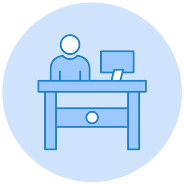 iş ve ofis masa vektör simgesi.