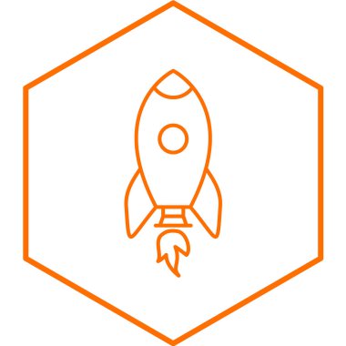 roket ikonu vektör illüstrasyonu