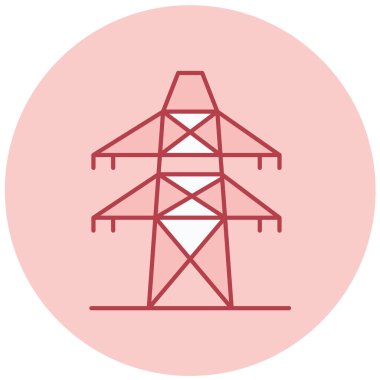 Düz bir güç kulesi simgesi. vektör illüstrasyonu.