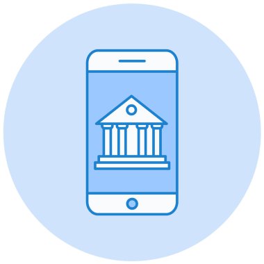 Mobil banka simge vektör çizim