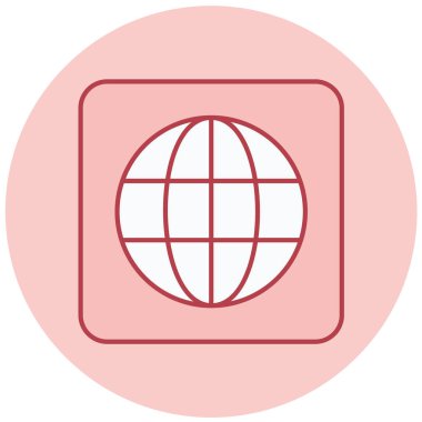 dünya haritası ikon vektör illüstrasyonu