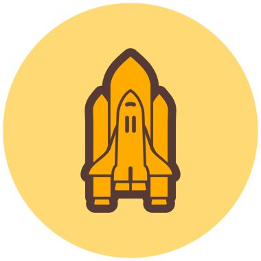 Roket. Web simgesi basit illüstrasyon