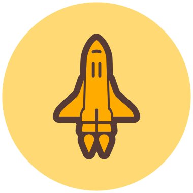 Roket. Web simgesi basit illüstrasyon