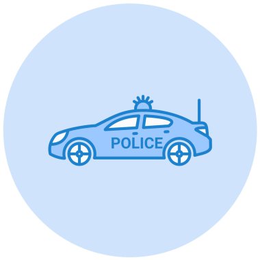 Polis araba kazası ikonu vektör illüstrasyonu
