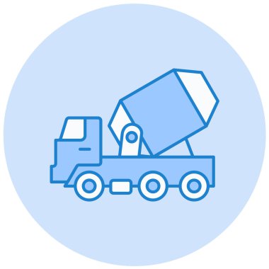 Moda Biçimli Beton Karıştırıcı Simgesi İzole Arkaplan