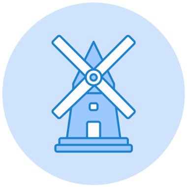 Yel değirmeni ikonu vektör illüstrasyonu