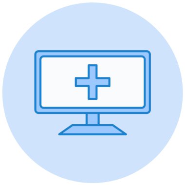 Tıbbi bilgisayar ekranı. Basit resimleme