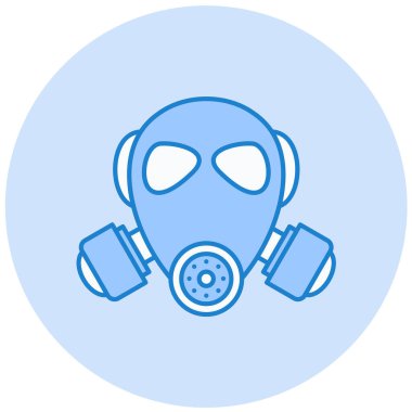 Gaz maskesi. Basit resimleme