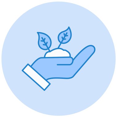 El ele tutuşan bitki, vektör düz renk simgesi