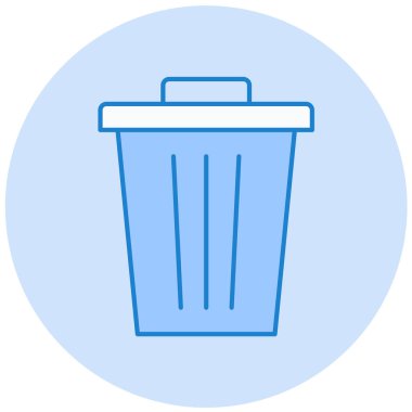 Çöp kutusu simgesi, vektör illüstrasyonu