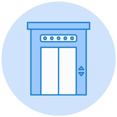 Asansör. Web simgesi basit illüstrasyon