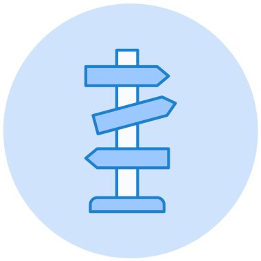 Yol işareti düz simge vektör çizimi