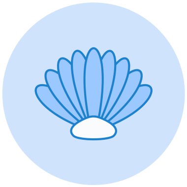 kabuk simgesi vektörü. Beyaz izole arkaplanda inci sembollü deniz yaşamı.