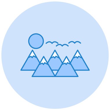 güzel dağ manzarası vektör simgesi