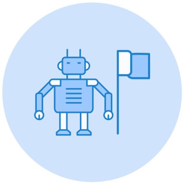 robot. Web simgesi basit illüstrasyon