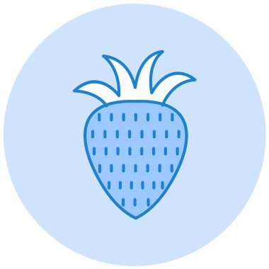 Çilekli. Web simgesi basit illüstrasyon