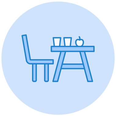 Masa. Web simgesi basit illüstrasyon