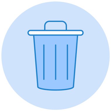 Çöp kutusu simgesi, vektör illüstrasyonu