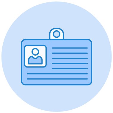 Kimlik kartı simgesi, vektör illüstrasyonu