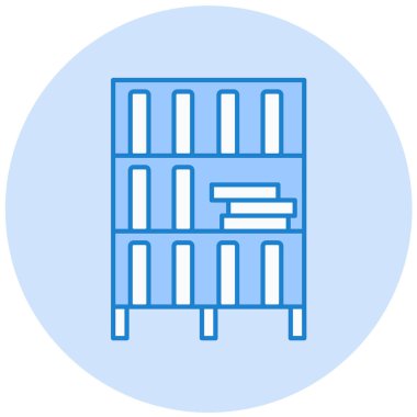 Kütüphane. Web simgesi basit illüstrasyon