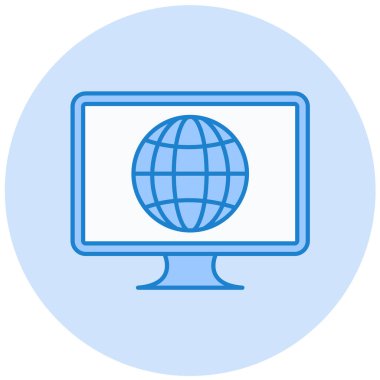 Bilgisayar. Web simgesi basit illüstrasyon