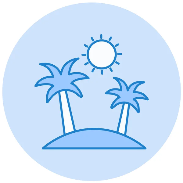 Spiaggia Icona Web Semplice Illustrazione — Vettoriale Stock