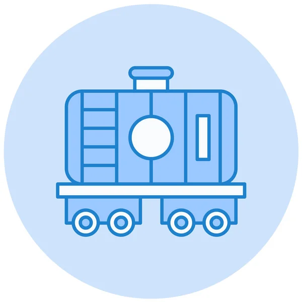 Tank Met Tanker Aanhangwagen Icoon Vector Illustratie — Stockvector