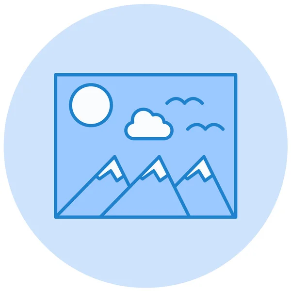 Vector Illustration Beautiful Landscape Icon — ストックベクタ