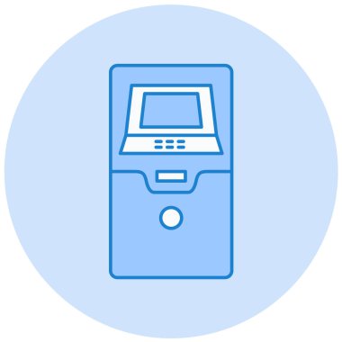 ATM 'de. Web simgesi basit illüstrasyon