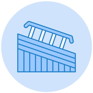 Bir bina simgesinin vektör illüstrasyonu