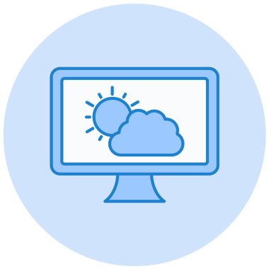 Bulut. Web simgesi basit illüstrasyon