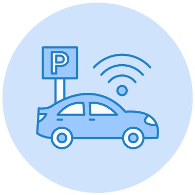 Araba şarj istasyonu. Basit illüstrasyon