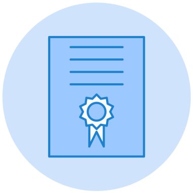 Sertifika. Web simgesi basit illüstrasyon