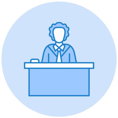 İş ikonu olan bir iş adamı. vektör illüstrasyonu