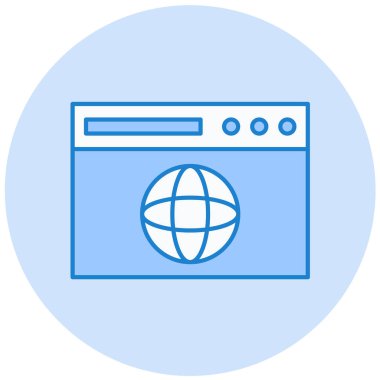 Tarayıcı. Web simgesi basit illüstrasyon