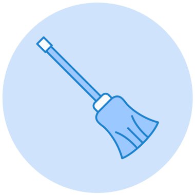 Süpürge simgesinin vektör illüstrasyonu