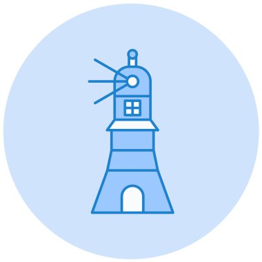 deniz feneri ikonu vektör illüstrasyonu