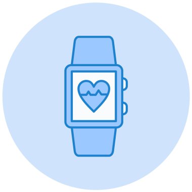 Kalp atış hızı vektör illüstrasyonlu akıllı twatch