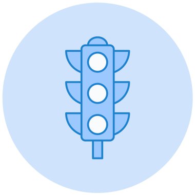 Trafik ışıkları düz vektör simgesi