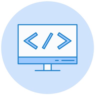 Kodlama. Web simgesi basit illüstrasyon