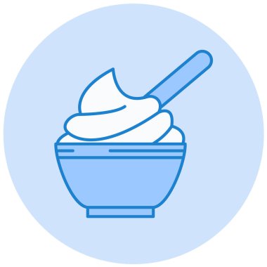 Bir kase yiyecek ikonu vektör illüstrasyonu