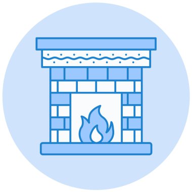 Şömine. Web simgesi basit illüstrasyon