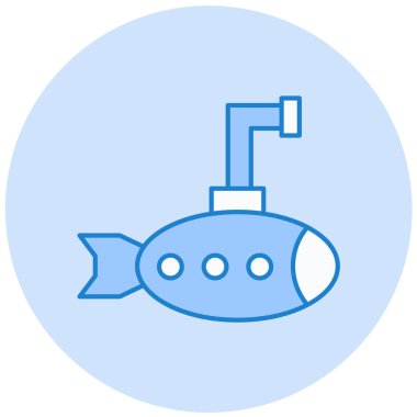 Denizaltı. Web simgesi basit illüstrasyon