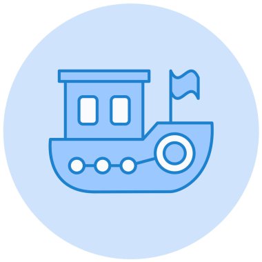 Gemi. Web simgesi basit illüstrasyon