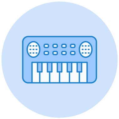 müzik klavyesi. Web simgesi basit illüstrasyon