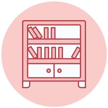 kitaplık modern simge vektör illüstrasyonu 